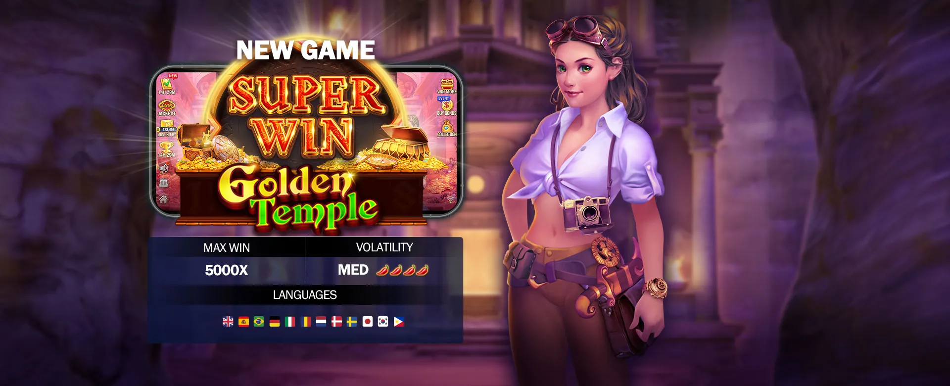 Mobile phone displaying Phsky Games download interface